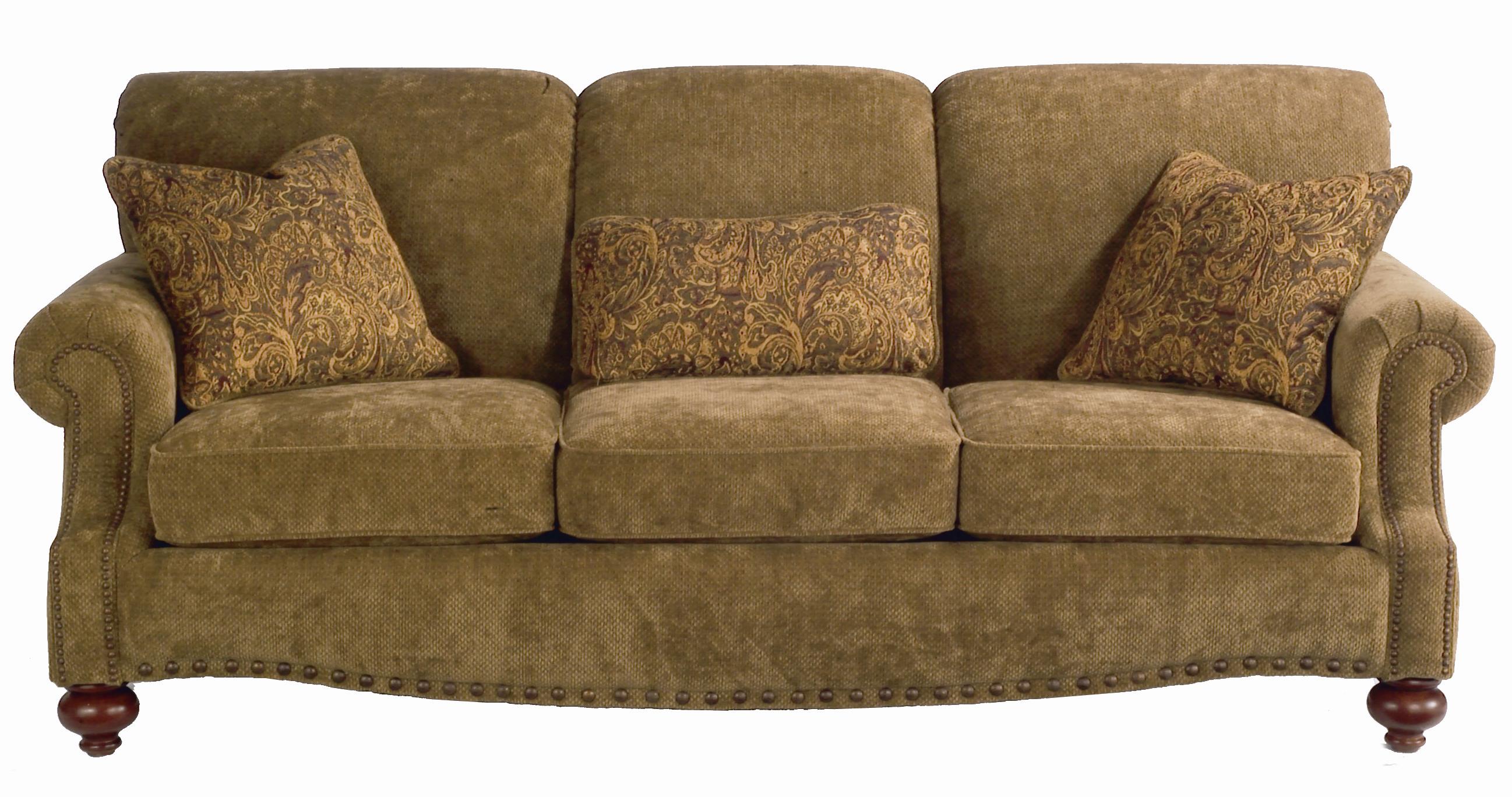 Bassett Club Room Stationary Sofa with Nail Head Trim Find Your